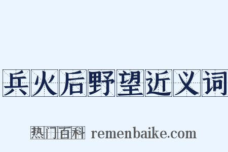 兵火后野望近义词是什么意思的图片